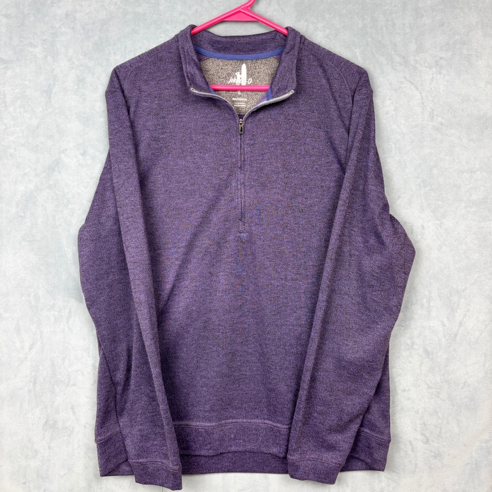 Johnnie-O Reflex Quarter Zip Pullover Mens Large Purple Jam Heather JMKO2510
